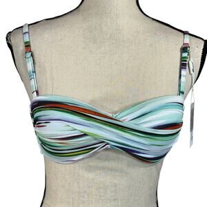 Mermaid Swimwear Small Bikini Swim Top Adjustable Straps Tie Back Padded New